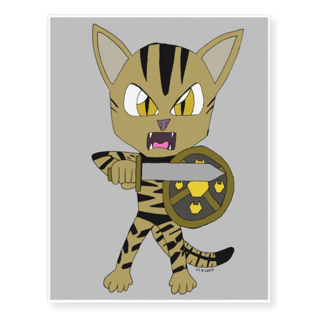 Chibi Warrior Cat Temporary Tattoos (Front)