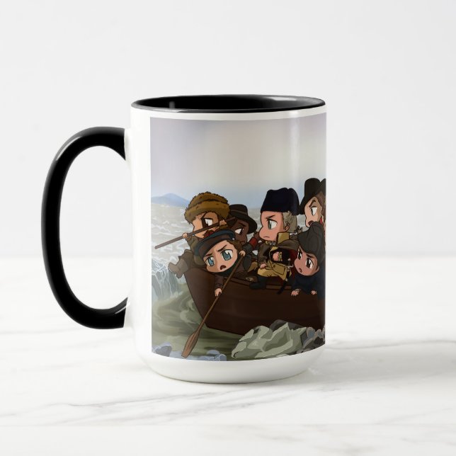 Chibi-Washington Crosses the Delaware Mug (Left)