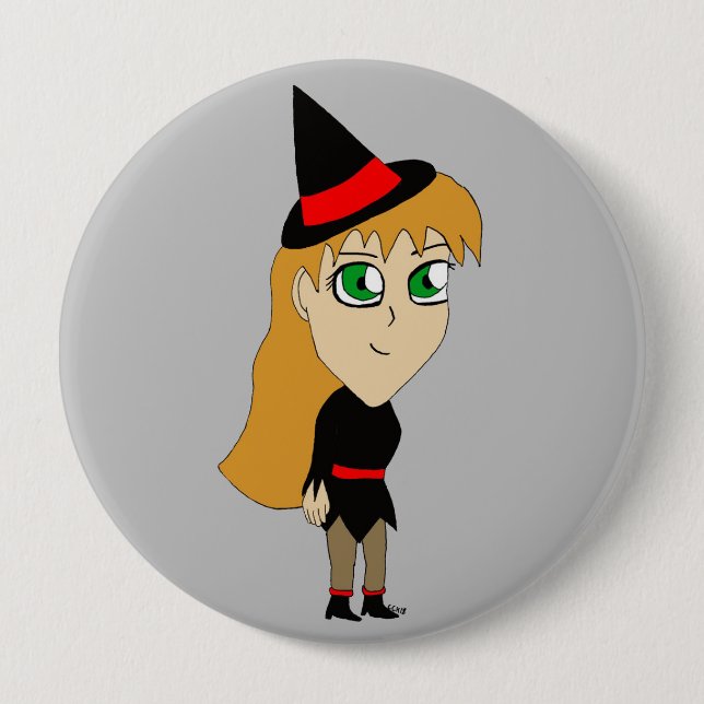 chibi witch button (Front)