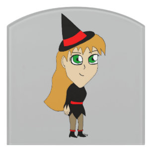 chibi witch door sign