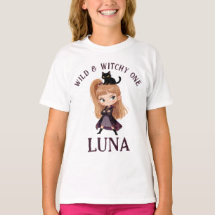 Chibi Witch One 1st Birthday Invitation Watercolor T-Shirt
