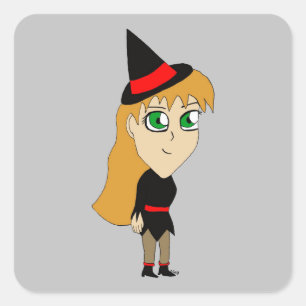 chibi witch  square sticker