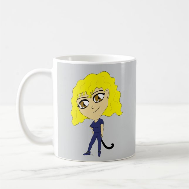 Chibi with a cat like tail coffee mug (Left)