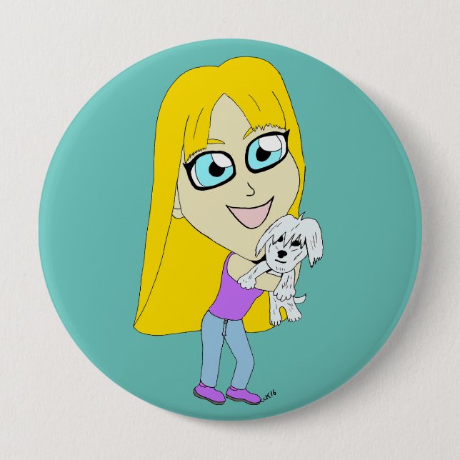 Chibi with a pup button (Front)