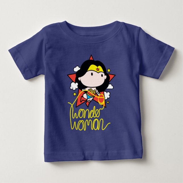 Chibi Wonder Woman Flying With Lasso Baby T-Shirt (Front)