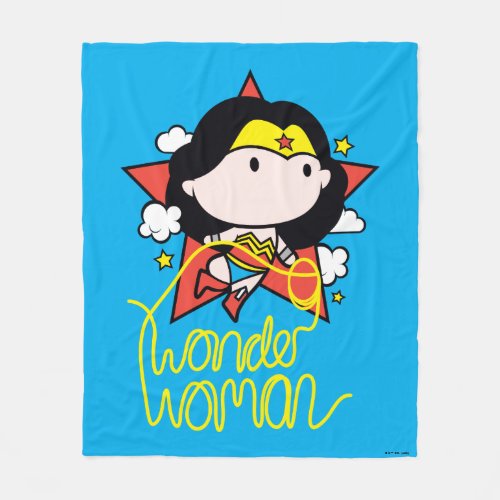 Chibi Wonder Woman Flying With Lasso Fleece Blanket
