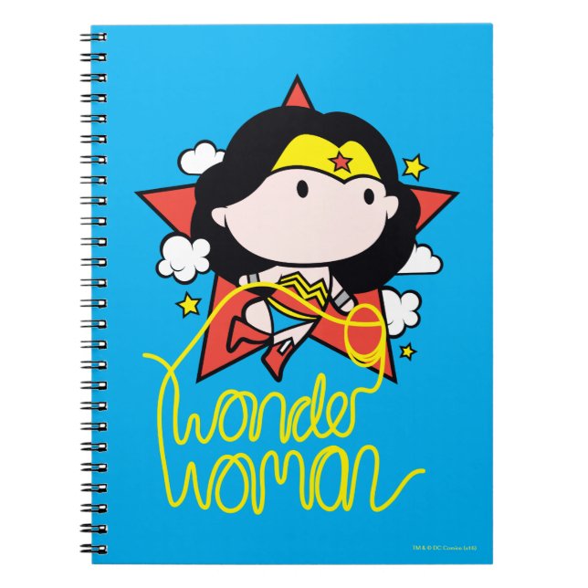 Chibi Wonder Woman Flying With Lasso Notebook (Front)
