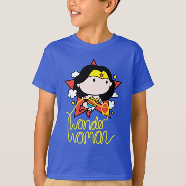 Chibi Wonder Woman Flying With Lasso T-Shirt (Front)