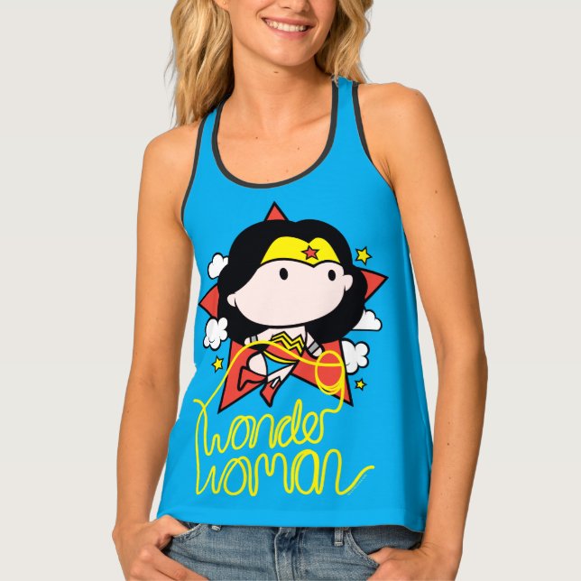 Chibi Wonder Woman Flying With Lasso Tank Top (Front)