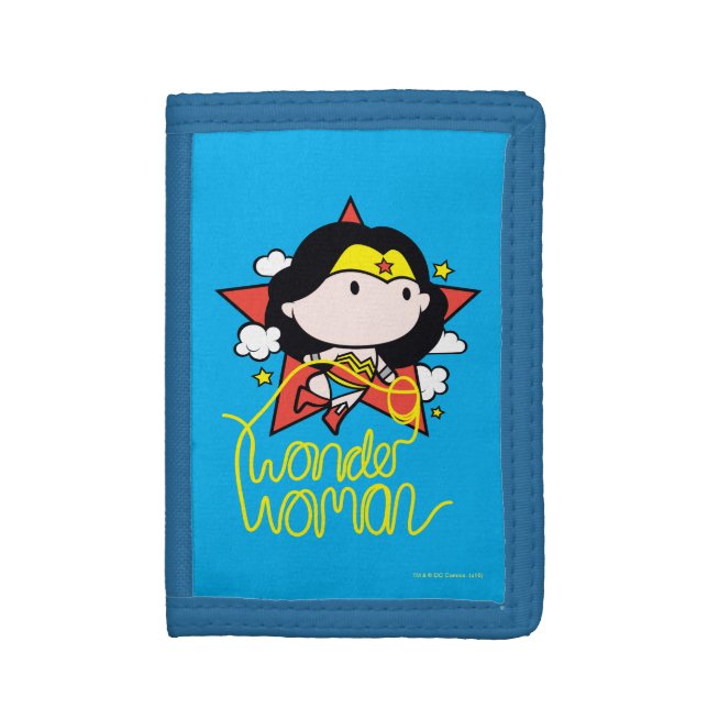 Chibi Wonder Woman Flying With Lasso Tri-fold Wallet (Front Vertical)