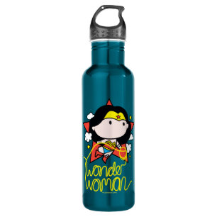 Chibi Wonder Woman Flying With Lasso Water Bottle