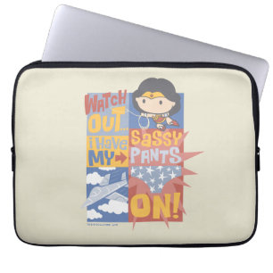 Chibi Wonder Woman I Have My Sassy Pants On! Laptop Sleeve