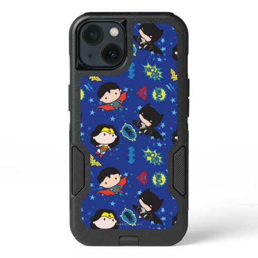 Chibi Wonder Woman, Superman, and Batman Pattern iPhone 13 Case