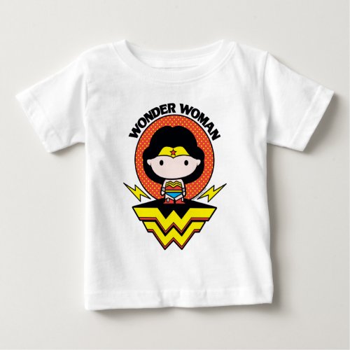 Chibi Wonder Woman With Polka Dots and Logo Baby T_Shirt