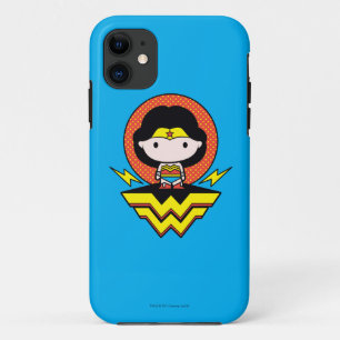 Chibi Wonder Woman With Polka Dots and Logo iPhone 11 Case