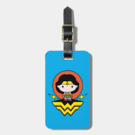 Chibi Wonder Woman With Polka Dots and Logo Luggage Tag