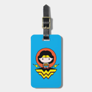 Chibi Wonder Woman With Polka Dots and Logo Luggage Tag