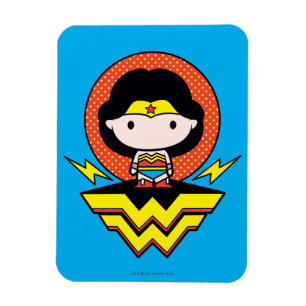 Chibi Wonder Woman With Polka Dots and Logo Magnet