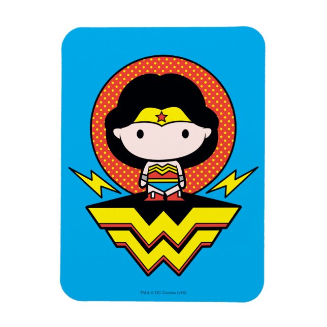 Chibi Wonder Woman With Polka Dots and Logo Magnet (Vertical)