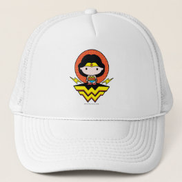 Chibi Wonder Woman With Polka Dots and Logo Trucker Hat