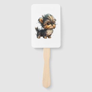 Chibi Yorkshire Terrier Hand Fan