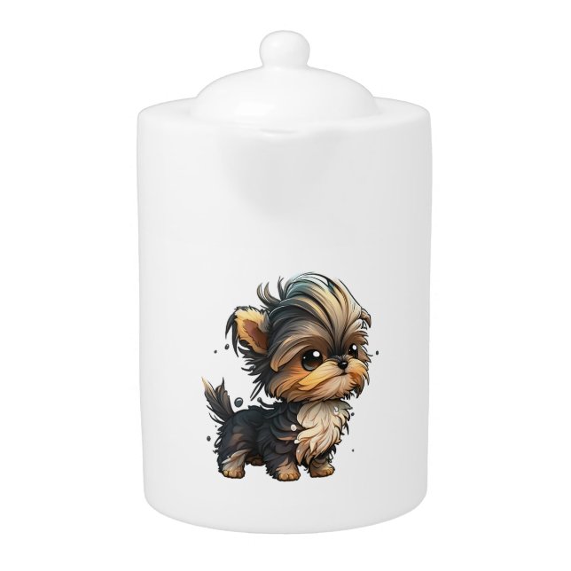Chibi Yorkshire Terrier Teapot (Front)