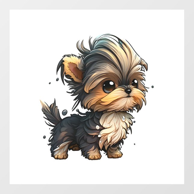 Chibi Yorkshire Terrier Wall Decal (Front)
