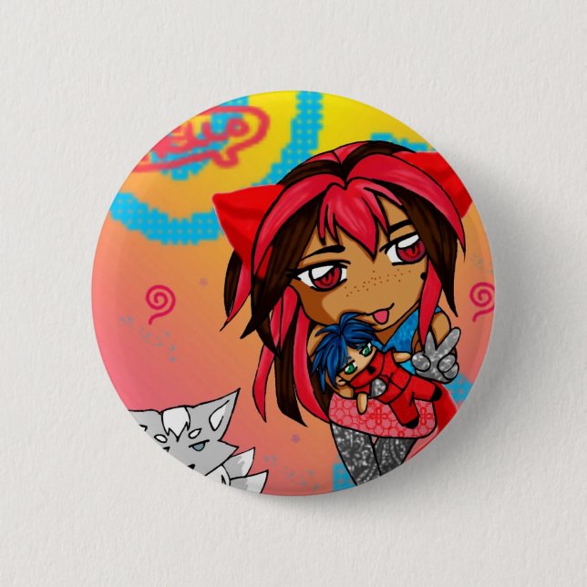 chibicandy pinback button (Front)