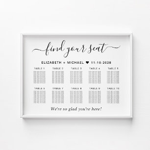 Chic 10 Table Wedding Seating Chart