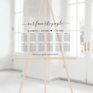 Chic 12 Table Our Favorite People Wedding Seating Acrylic Sign