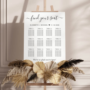 Chic 12 Table Wedding Seating Chart Foam Board