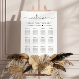 Chic 12 Table Wedding Seating Chart Foam Board