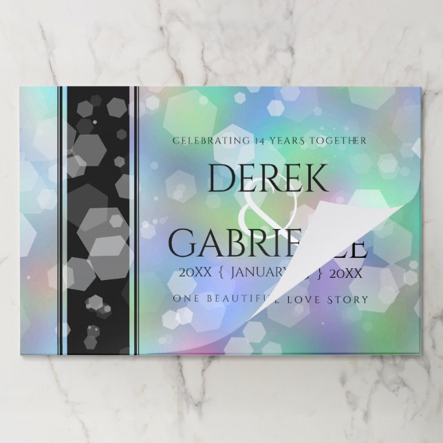 Chic 14th 24th 34th 43rd Opal Wedding Anniversary Paper Pad (Folded)