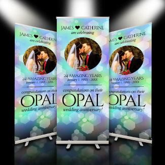 Chic 14th 24th 34th 43rd Opal Wedding Anniversary