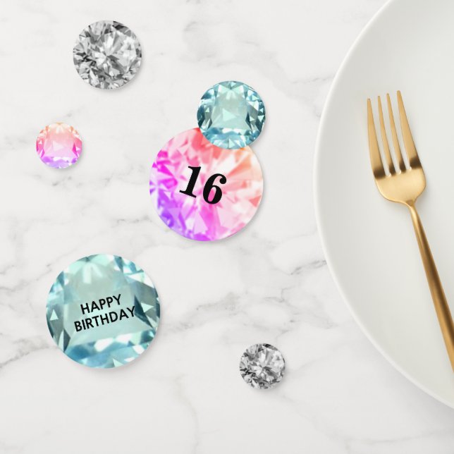 Chic 15th 16th Birthday Gemstones Confetti (Group)