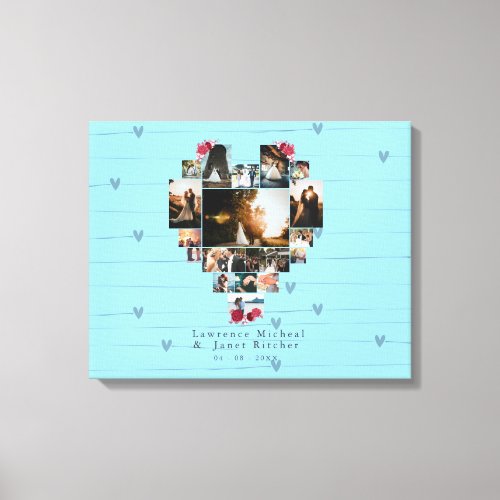 chic 18 Heart shaped Photo Collage for wifey  Canv Canvas Print