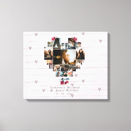 chic 18 Heart shaped Photo Collage for wifey  Canvas Print