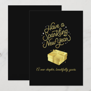 Chic 2026 New Year' Eve Party Gold Glitter Black  Holiday Card