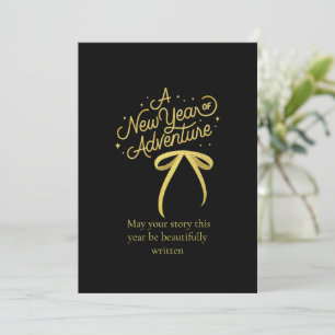 Chic 2026 New Year' Eve Party Gold Glitter Black  Holiday Card
