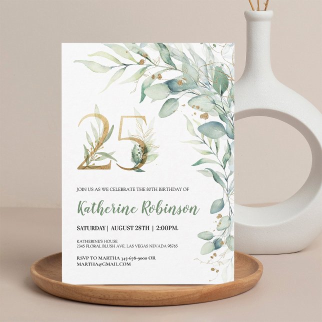 Chic 25th Birthday Invite for Her | Pink & Gold (Creator Uploaded)