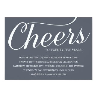 Chic 25th Wedding Anniversary Party Invitation
