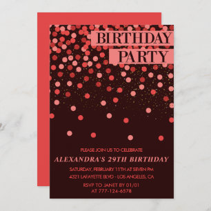 Chic 29th birthday invitations Party Confetti