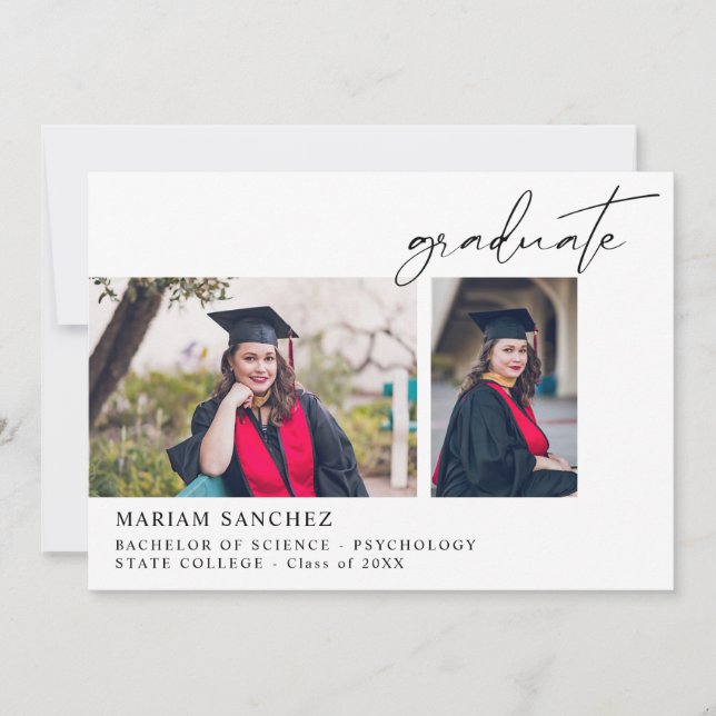 Chic 2 Multi Photo Graduate Announcement (Front)