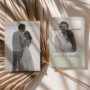 Chic 2 Photo Sage Green & Gold Save the Date