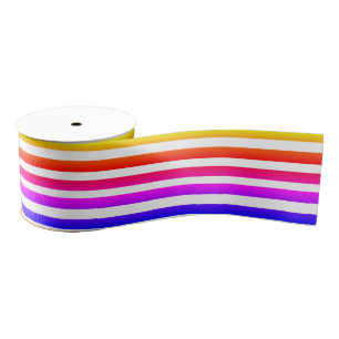 Chic 3" Grosgrain Ribbon Multi-colored Striped