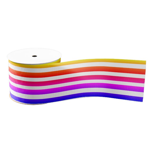 Chic 3" Grosgrain Ribbon Multi-colored Striped (Spool)