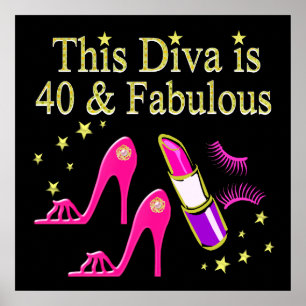 CHIC 40 AND FABULOUS FASHION QUEEN DESIGN POSTER