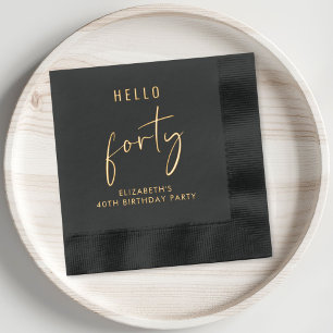Chic 40th Birthday Party Foil Napkins