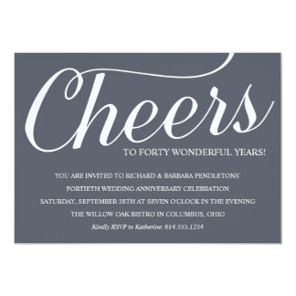 Chic 40th Wedding Anniversary Party Invitation