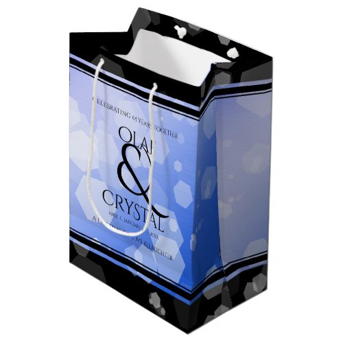 Chic 45th 51st 65th Sapphire Wedding Anniversary Medium Gift Bag